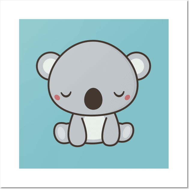 Kawaii Cute Koala Bear Wall Art by wordsberry